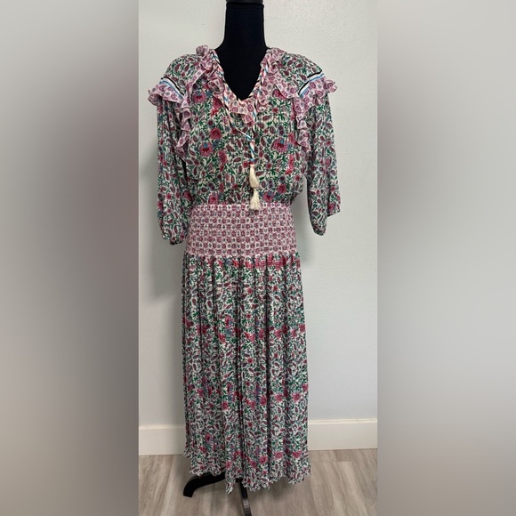 Diane Freis Original Georgette Maxi Dress Bohemian flower Floral Printed - Picture 9 of 16